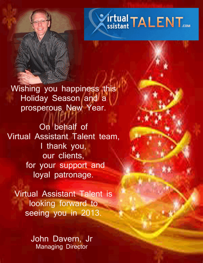 Holiday greetings of John Davern