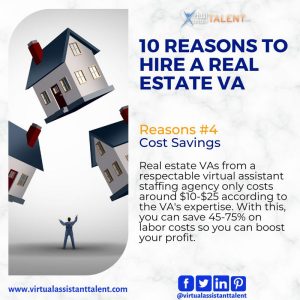 reasons to hire real estate VA - Reason #4 - Cost Savings