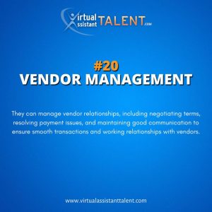 Vendor management - Bookkeeping Tasks